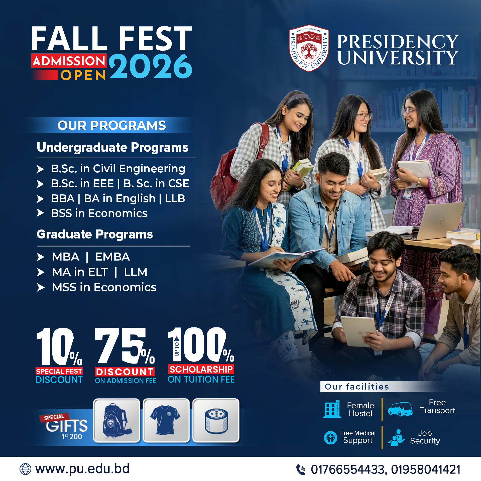 Presidency University Fall Admission Fest 2026: Scholarships, Waivers & Exclusive Gifts